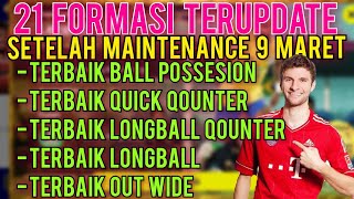 INILAH 21 FORMASI DEFAULT TERUPDATE SETELAH MAINTENANCE 9 MARET, FULL STATISTIK EFOOTBALL2023 MOBILE