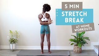 5 MINUTE STRETCH BREAK AT WORK (FOR BETTER POSTURE AND TIGHT BACK) | STRESS RELEIF AT WORK