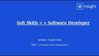 Soft Skills for Software Developers | Yogesh | Masai School