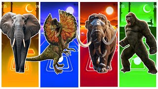 Jurassic World-Elephant 🆚 Dilophosaurus 🆚 Mammoth 🆚 King Kong  || Coffin Dance Song TilesHop