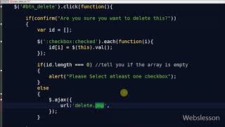 Ajax Delete multiple data with checkboxes in PHP Jquery Mysql