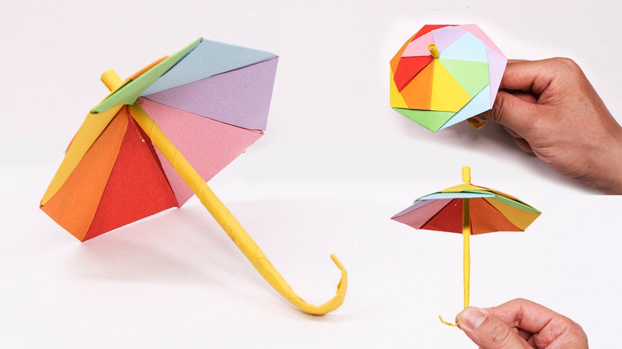 Easy Origami Cute Color Paper Umbrella You Should To Know - YouTube