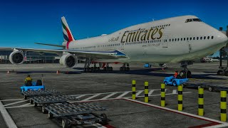 FULL FLIGHT London, Heathrow Dubai, United Arab Emirates  Boeing 747 Emirates Airline. MSFS 2020.