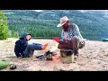 Canoe Wild Camping a Secluded Wilderness Beach! Fishing, Hiking Firebox Stove Catch & Cook!