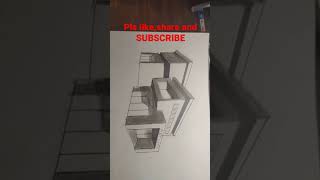 easy perspective house drawing#shorts