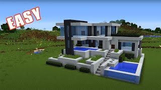 Minecraft: How to Build a Modern House Tutorial (Easy) #1 Interior in Description!