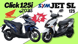 Honda Click 125i 2023 vs SYM Jet SL 125 | Side by Side Comparison | Specs and Price | 2023