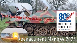 SDFKZ live footage Mock battle Manhay Bastogne Sunday 80 years Battle of the Bulge 2024