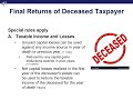 final returns of deceased taxpayer