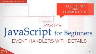 Event handling in JavaScript - Tutorial for Beginners #19