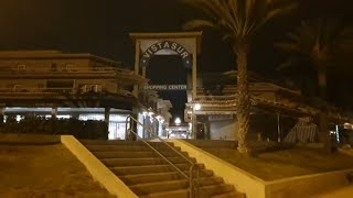 Tenerife Canary Islands Vista Sur Shopping Centre Las Vistas Beach Midnight Evening Walk