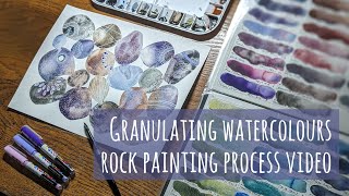 Granulating Watercolours Rock Painting Process Video: Schmincke Super Granulating, Daniel Smith