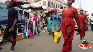 WALK IN AFRICA CITY OPEN STREET MARKET GHANA ADUM KEJETIA MARKET