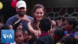 Bollywood Actress Dia Mirza Meets With Underprivileged Children in Mumbai