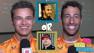 Messi or Ronaldo? Hamilton or Verstappen? Norris & Ricciardo play You Have Have To Answer | ESPN F1