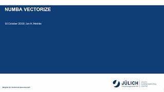 20181010 1400 Python, Numba Vectorize - Meinke, Zimmermann