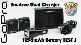 Smatree Dual GoPro Hero 3/3+ Battery Charger + 1290mAh Battery Test!