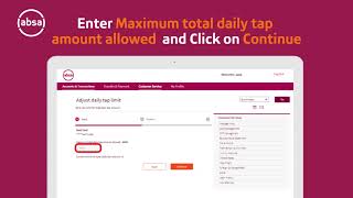 Absa Debit Card Management - Update Daily Tap (contactless) limit on AIR