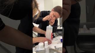 Watch us practice acrylics #beautyschool #nailday #acrylic #nailschool #nails #cosmetology