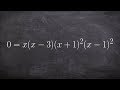 Learn How to Determine the Zeros from a Factored Polynomial with Multiplicity