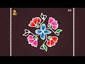 புதிய பூ கோலம் 🌸 easy flower kolam 🌸 easy 5x3 dots muggulu 🌸easy rangoli 🌸 poo muggulu