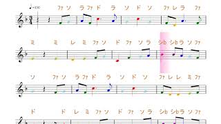 いつも何度でも（リコーダー）ジブリ映画「千と千尋の神隠し」より　音階色分け　ドレミで歌う