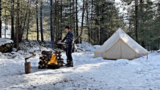 -20 Derecede Kış Kampı ve kayak/ -20 Celsius Skiing Winter Camp / ASMR #bushcraft