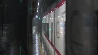 【＊雪と名鉄】夜の山王駅 特急通過2022.02#shorts