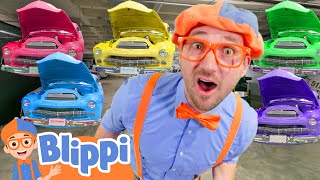 Rainbow Cars with Blippi! | Learning Vehicles and Colors for Children | Educational Videos for Kids