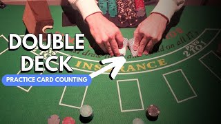 Practice Counting with 3 Shoes of DOUBLE DECK Blackjack