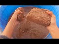 new result of tutorial series 7😄gritty reddirt bars and chunks crumbling in water asmr