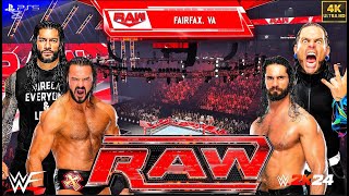 WWE 2K24 - ROMAN REIGNS \u0026 DREW MCINTYRE VS SETH FREAKIN ROLLINS \u0026 JEFF HARDY'24 EXTREME RULES TAG