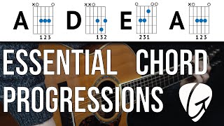 Chord Progression Practice - A D E A - Play TONS of songs with 3 Easy Guitar Chords