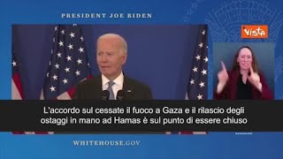 L'ultimo discorso di politica estera di Biden: «L'accordo per Gaza è sul punto di essere chiuso»