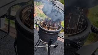 Pork ribs with Mustang Kamado and rib rack!