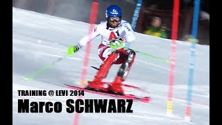 Top WC Slalom Ski Racer Marco SCHWARZ Training