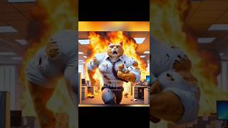 Hero Cat Saves Kitty Cat from Office Building Fire🔥😸#cat #shorts #reels #story #fire #catlover #cute