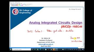 Lecture 3 Simple filters, transfer function and simulation | Unit 5 Analog Filters