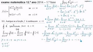 Limites - Continuidade - Assíntotas 12.º ano