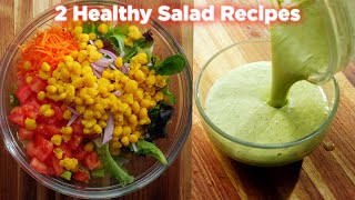 2 Healthy Mix Salad Recipes With Homemade Salad Dressings