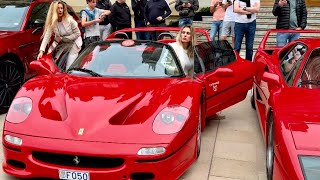 Ladies try to enter Ferrari in casino de Monaco \u0026 carspotting supercars