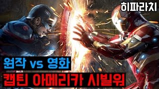 캡틴 아메리카 시빌워 (영화 vs 원작) : 히파라치