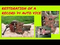 vise restoration record 74 auto vice strip clean respray  rustoleum metallic vintage