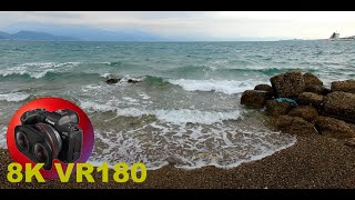 RIO watching the water on the Gulf of Corinth from the East Pier GREECE 8K 4K VR180 3D Travel ASMR