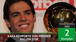 En 2007, Dix ans après son Ballon d'or, hommage à Kaká en dix dates