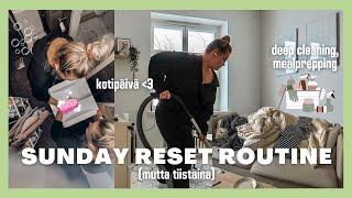 SUNDAY RESET ROUTINE | (mutta tiistaina), deep cleaning, mealprepping \u0026 päivä kotona