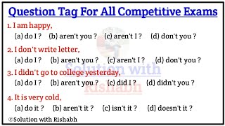 Questions Tags Practice Set-01 | Questions Tags in English grammar with Examples | Question tags