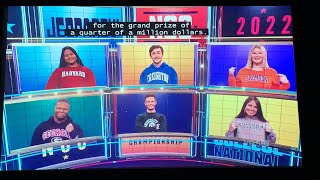 Jeopardy National College Championship 2022, intro - QF Day 3, Game 1 (2/10/22)