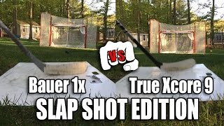 Bauer 1x P92 vs True Xcore 9 TC2 slap shot clappers which is better  You decide!