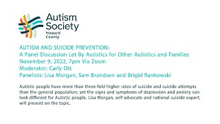 AUTISM AND SUICIDE PREVENTION